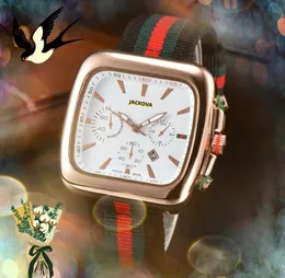 Big Dial Skeleton Designer Automatic Date Men Watches Luxury Fashion Mens Fabric Leather Strap Quartz Movement Clock Classic Wristwatches montre de luxe gifts