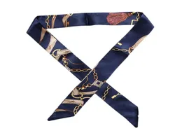 2018 Fashion Print Silklike Scarf Women Bag Ribbon Scarf Female Hair Ribbons Dekoration Multipurpose Scarves D190111062694977