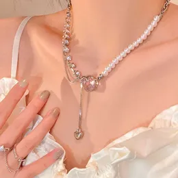 Свежее, сладкое, чистое желание, женское ожерелье Love, легкий, нишевый дизайн, женская цепочка на ключицу с жемчугом и цирконием