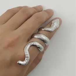 Cluster Ringen Retro Snake Voor Mannen Vrouwen Punk Goth Dragon Ring Overdreven Verstelbare Gothic Cool Girl Party Gift Hip Hop sieraden 2241J