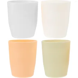 Tumblers 4 PCS 재사용 가능한 워터 컵 부엌 브러싱 플라스틱 컵 칫솔 사무실 머그잔 치약 보유자 pp