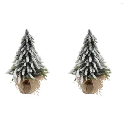 Decorações de Natal Conjunto de 2 Tree Desktop Decoration Adornment for Xmas Small Dining Table Ornament Party Combuttop