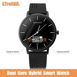 Watches WristFun Dual Times Quartz Smart Watch Women Men Heart Rate Monitor Call Reminder Wrist Clock Hybrid OLED Fashion Smartwacth