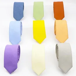 Bow Ties Classic Men's Fashion Leisure Pure Color Cotton Tie Formal Suit Wedding High Quality 6cm Thin Cravat