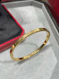 Pulseira de ouro pulseira fina para mulheres AMOR sem topo de diamante V-ouro 18k pulseira de prata estilo aberto joias de casamento para presente com caixa