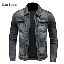 Jassen 2022 Nieuwe Lente Herfst Eenvoudige Nieuwe Mannen Denim Jassen Casual Mode Slim Fit Jean Denim Jas Patchwork Rits Heren kleding