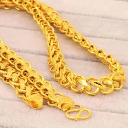 Catene Catene in oro sabbia elettrolitico 24k da uomo 8 mm 10 mm 12 mm Collana a chiglia larga multisfaccettata Placcata in oro sottovuoto a lunga durata Non sbiadisce