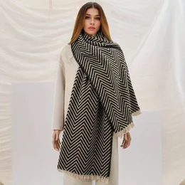 Moda inverno quente xadrez impressão viagem hijab cachecol feminino grosso cashmere cobertor xale envolve marca pashmina poncho bufada 231229