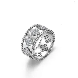 Designer Love Ring Anelli Anello Van Clover Placcato in oro 4/quattro foglie Stile moda Pieno di diamanti Classico Caleidoscopio di gioielli