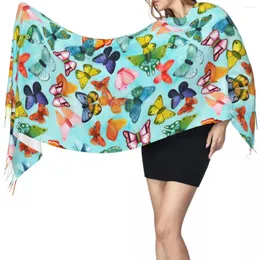 Scarves Vintage Different Butterflies Scarf Winter Long Large Tassel Soft Wrap Pashmina