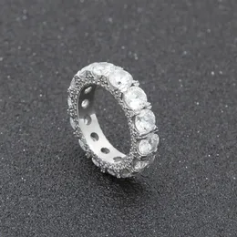 NUOVO anello circolare cubano a 1 fila con zirconi micro pavimenta CZ gioielli in rame anelli da tennis in oro e argento292C