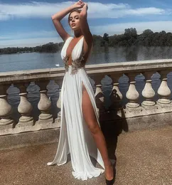 Kleider 2021 Beste Qualität Berühmte Marke Kleid Solide Stickerei Vneck Ärmellose Sommer Sexy Promi Party Maxi Kleid Vestidos