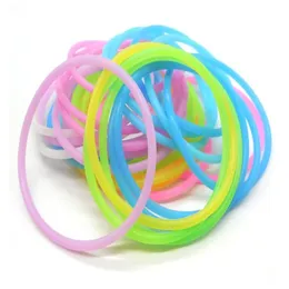 Jelly Glow Lot 100pcs Men Women's Rubber Bracelets Bands Bands Usisex Barkles Black White Red Sil Qylxtr DH2010309F