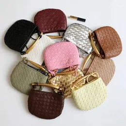 Evening Bags Genuine Leather Women's Circle Bag 2024 High Quality Mini Handbags Fashion Shoulder Messenger Lady Wrist