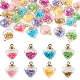 Pendant Necklaces 32Pcs Glass Gourd Pendants Bottle With Glitter Star Resin Cabochons For DIY Keychain Bracelets Jewelry Making