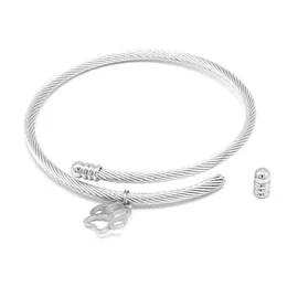 Aiovlo Nytt rostfritt stål justerbar DIY -charmarmband Bangle Accessories Fina armbandsmycken för att göra kvinnor gåva Q0719299X