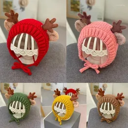 Hats Toddler Kids Winter Beanie Hat Ski Cap Ear Flaps Cold Weather Snow Christmas Reindeer Antlers Knitted Earmuff