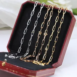 Europeisk och amerikansk mode minimalistisk rostfritt stål pappersklippkedja titanstål 18K armband halsbandskedja smycken