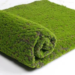 Dekorativa blommor Simulerad grön väggmattor Turf Moss Artificial Lawn Micro Landscape Fake Plants Mat Cotton Decor Scene