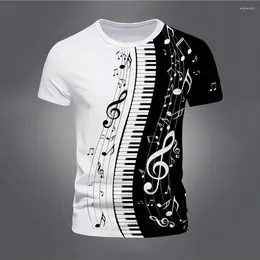 Men's T Shirts Summer Musical Note T-shirts Piano 3D Print Streetwear Men Women mode överdimensionerad kort ärmskjorta barn tees toppar kläder