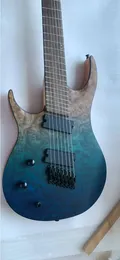 Custom Left Hand Fanned Fret 7 String Electric Guitar Quilt Maple Top Maple Neck Stainless Steel Fret Can be customized
