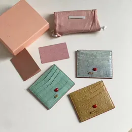 Sacola Tote de Designer Feminina Bonita Coração Vermelho de couro de bezerro simples moda multicartão envelope longo bolsa de cartão Pequena bolsa de moedas leve