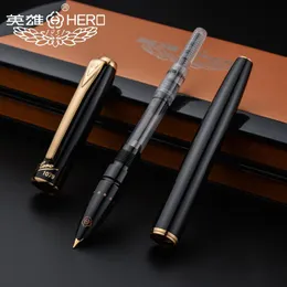 Pens Hero Fountain Kalem Otantik 1079 Ultrafin Kalem 0.38mm Öğrenciler Ofis İş Hediyesi Kutusu Siyah Pembe Sarı Mavi Ücretsiz Kargo