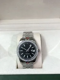 Mit Originalverpackung Hochwertige Herrenuhren 41 mm Nachtsicht-Diamantlünette Automatische mechanische 2813 904L Edelstahl Herrenarmbanduhren wasserdicht Schwarz Dail