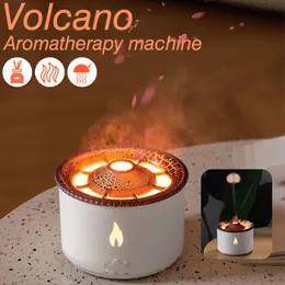 Eteriska oljor Diffusorer Flame Air Foidifier Volkanisk aromdiffusor Electric Aromatherapy Purifier med Lava Smoke Ring Housion Mist Maker Machine 230701