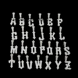 Halskette mit kursivem Buchstaben und individuellem Namen, vollständig aus Iced Out, Moissanit 925 Silber, Hiphop-Buchstabenanhänger, individuelle Namenskette