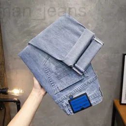 Jeans masculino designer primavera e verão jeans masculino versão coreana pés pequenos elástico ajuste calças de marcas europeias S2IL