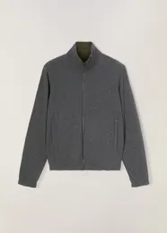 Mensjackor Green Loro Piana Långärmad polyester Leisure Zipper Jacketrock 2 sidor slitage