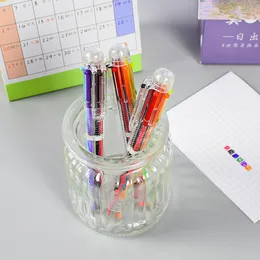 Ballpoint Pens 100 PCS Kreatywne przezroczyste 6 kolorowe pióro Student Prywatna z wielokolorowym piórem 230630