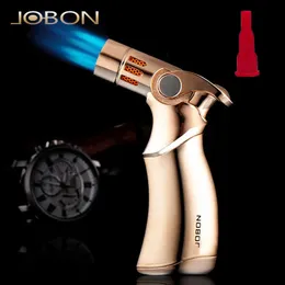 Jobon Poffide Four Torch Metal WindProof BBQ Cigar Gas Lighter Big Jet Flames Fire Ktchenタバコメンズギフト3JNN