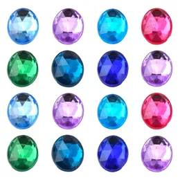 Pulseiras 1 saco de volta plana oval facetado acrílico strass cabochões pedras de cristal para fazer jóias diy pulseira colar