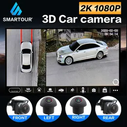 자동차 DVR Universal 3D Bird View 360 도라운드 카메라 AHD 1080P 후면 전면 왼쪽 오른쪽 Accessorie 용 Android Radiohkd230701
