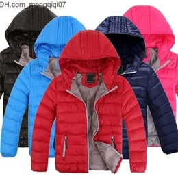 Пальто Детские пуховики для мальчиков Осенние детские куртки с капюшоном для девочек Яркие цвета Теплая верхняя одежда для детей 4-12 лет 220110 Z230701