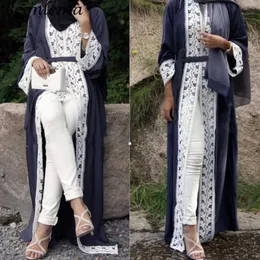 Beonlema kvinnor muslim öppet red svart öppen abaya turkisk lång spets tunika kaftan för damer musulam kläder plus size caftan1313o