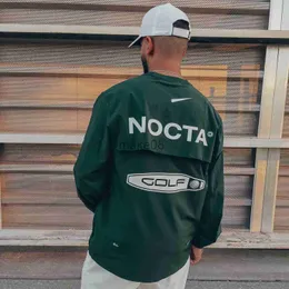 Mens Hoodies Sweatshirts 2023 Erkek Hoodies ABD Versiyonu Nocta Golf Co Markalı Draw Nefes Borçlu Hızlı Kurutma Sporları Tshirt Uzun Kollu Yuvarlak Boyun Toplamı J230701