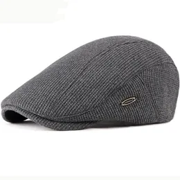 HT2646 BERET CAP Nya hösten Winter Hat Caps för män Kvinnor Justerbar Ivy Newsboy Flat Cap Högkvalitativ fast stickad hattbasker