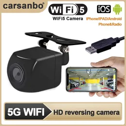 자동차 DVR CARSANBO WIFI5 HD 야간 비전 리어 뷰 무선 방수 WIFI 역전 카메라 12V 지원 Androidios 및 RadioHHKD230701