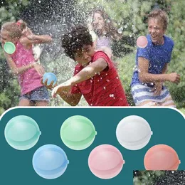 Outras piscinas Spashg Balões de água reutilizáveis para crianças Adts Summer Splash Party Toys Easy Quick Fun Outdoor Quintal Sile Bomb Balls Dh8Js