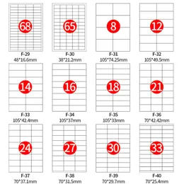 Adesivi adesivi 42 misure adesivo vuoto etichetta autoadesiva A4 stampante a getto d'inchiostro laser fotocopiatrice carta artigianale etichette codici a barre aziendali 100 fogli 230630