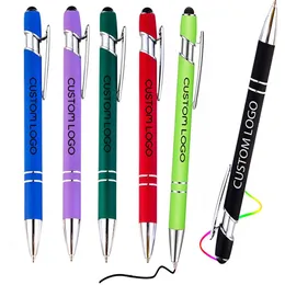 Pennor 100 PCS Metal Capacitive Universal Touch Screen Stylus Ballpoint Pen Writing Stationery Office School Gifts gratis anpassad