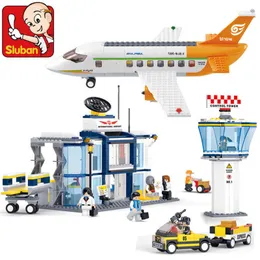 كتل 678 قطعة مدينة الطيران الدولي مطار الشحن نموذج طائرة الطوب أفيون اللبنات مجموعات ألعاب تعليمية للأطفال HKD230701