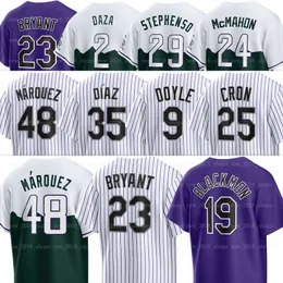 Charlie Blackmon Baseball Jerseys Colorado Brendan Rodgers Kris Bryant Kyle Freeland C. J. Cron German Marquez Daniel Bard Michael Toglia Yonathan Daza Sean Bouchard