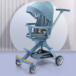 Luxury High View Baby barnvagn Tvåvägs ultralätt bärbar vikvagn kan sitta och ligga fyra hjul vagn resor baby vagn l230625