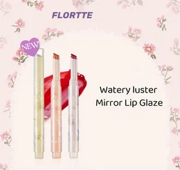مجموعات Flortte العلامة التجارية الأولى قبلة الحب أحب أحمر الشفاه مرآة الماء المصقول الشفة المصنوعة من مستحضرات التجميل تجميل النساء