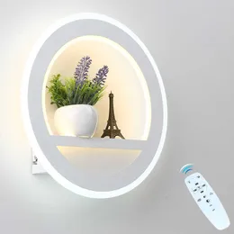 Lamps LED Lamp Dimmable Modern Bedroom Living Room Wall Light With Flower And Tower Segment 2.4G RF Remote Control AC220V 29WHKD230701