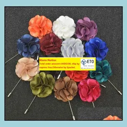 Mode Männer Anzüge PlugIn Lange Brosche Handgemachte Blume Im Knopfloch Stick Pin Herren Accessoires Farbe Butyl Tuch Cor Pins Brosche